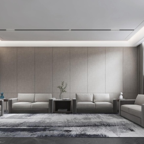 现代会客厅3D模型下载